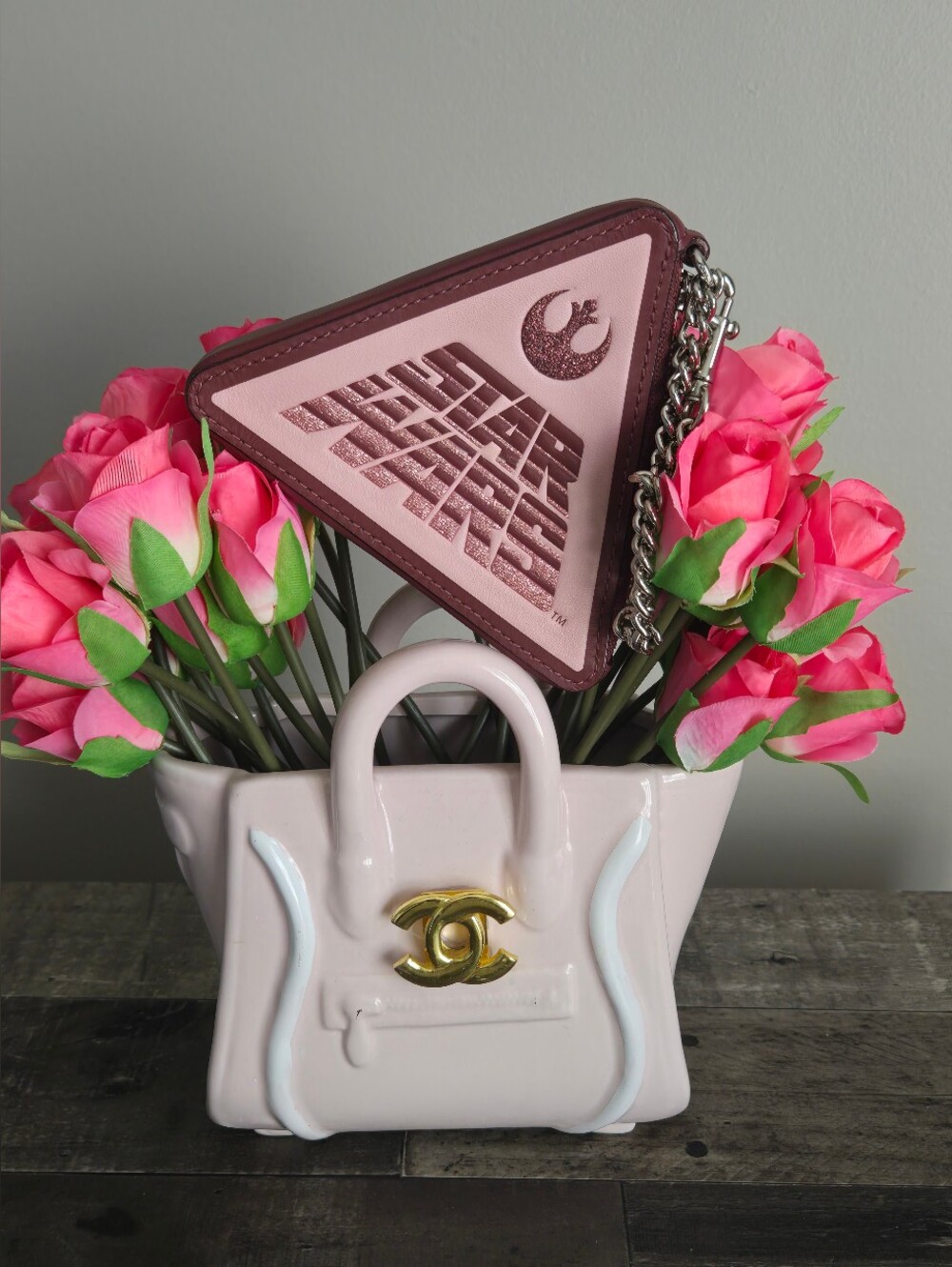 Coach Star Wars Triangle Keychain - Burgundy